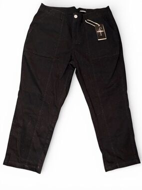 NWT Flamingals Black High Rise Straight Leg Jeans Size XL | Minimal Chic Denim